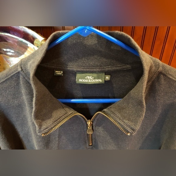 Rodd & Gunn men’s Quarter‎ Zip pullover. Sharp blue with logo. EUC. XL - Picture 8 of 8
